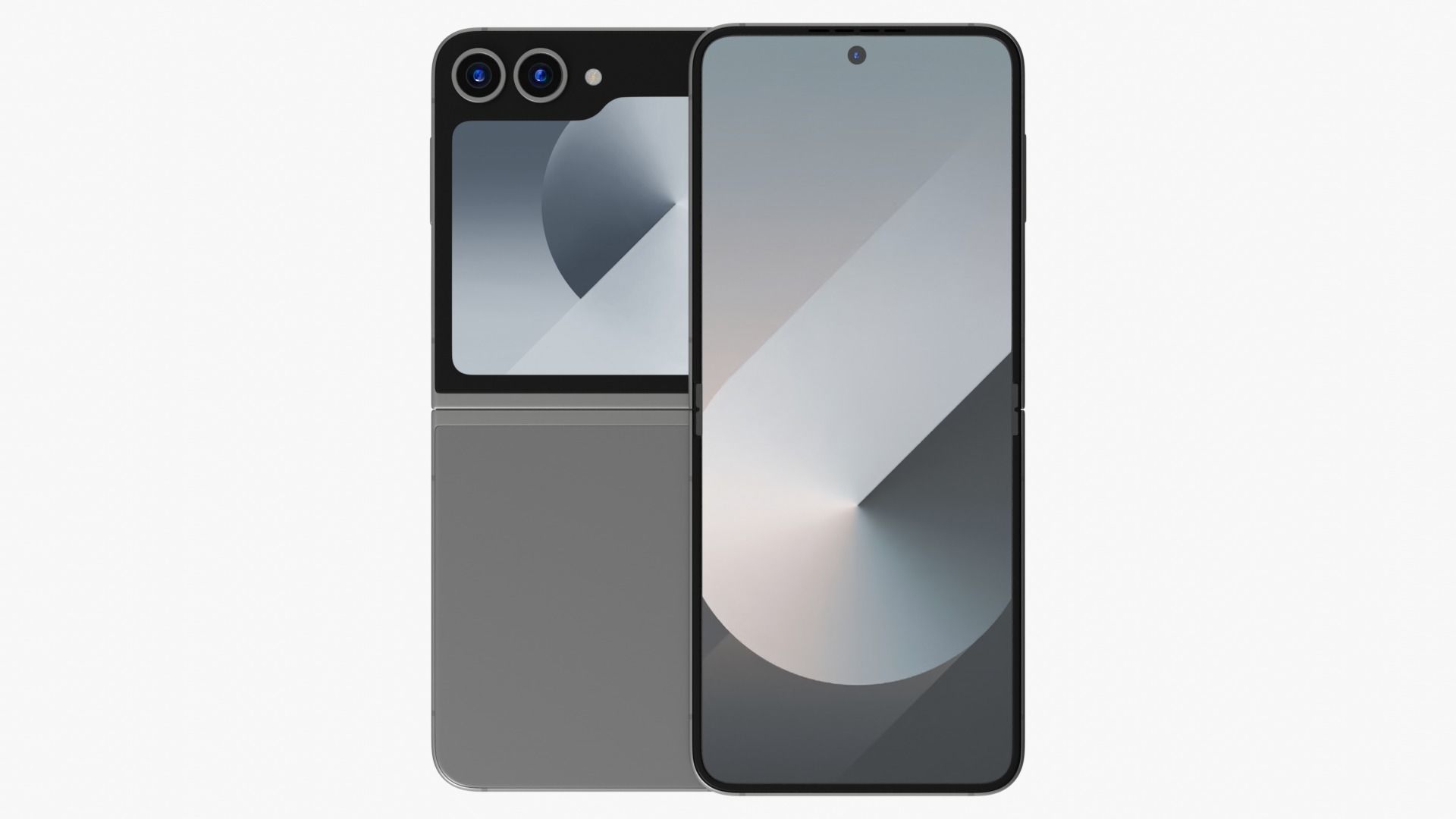 Samsung Galaxy Z Flip 6 Silver Shadow Low-poly 3D model_2