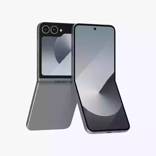 Samsung Galaxy Z Flip 6 Silver Shadow Low-poly 3D model