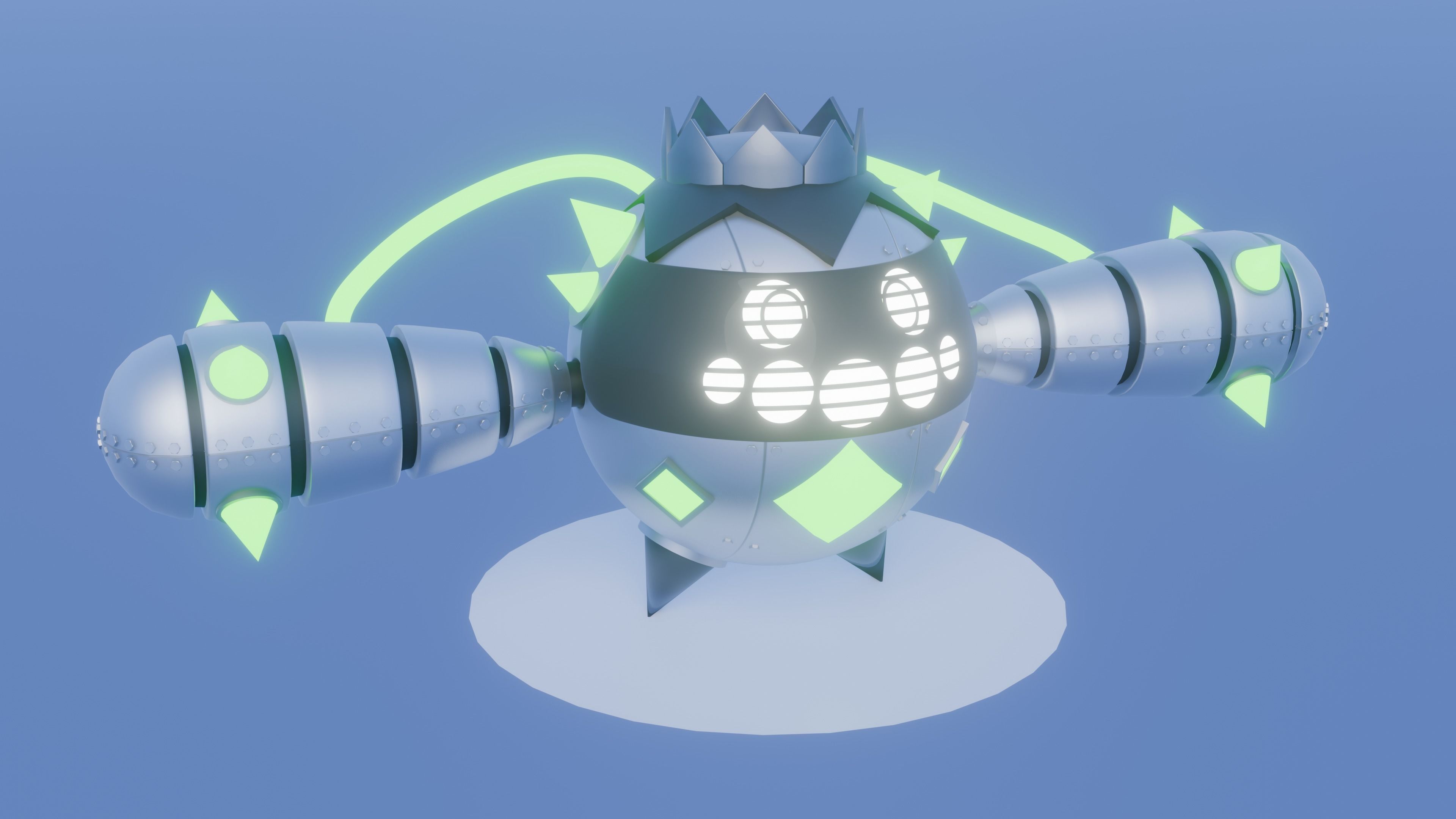 Iron Spike - Robotic Cacnea and Shiny Version 3D model_2