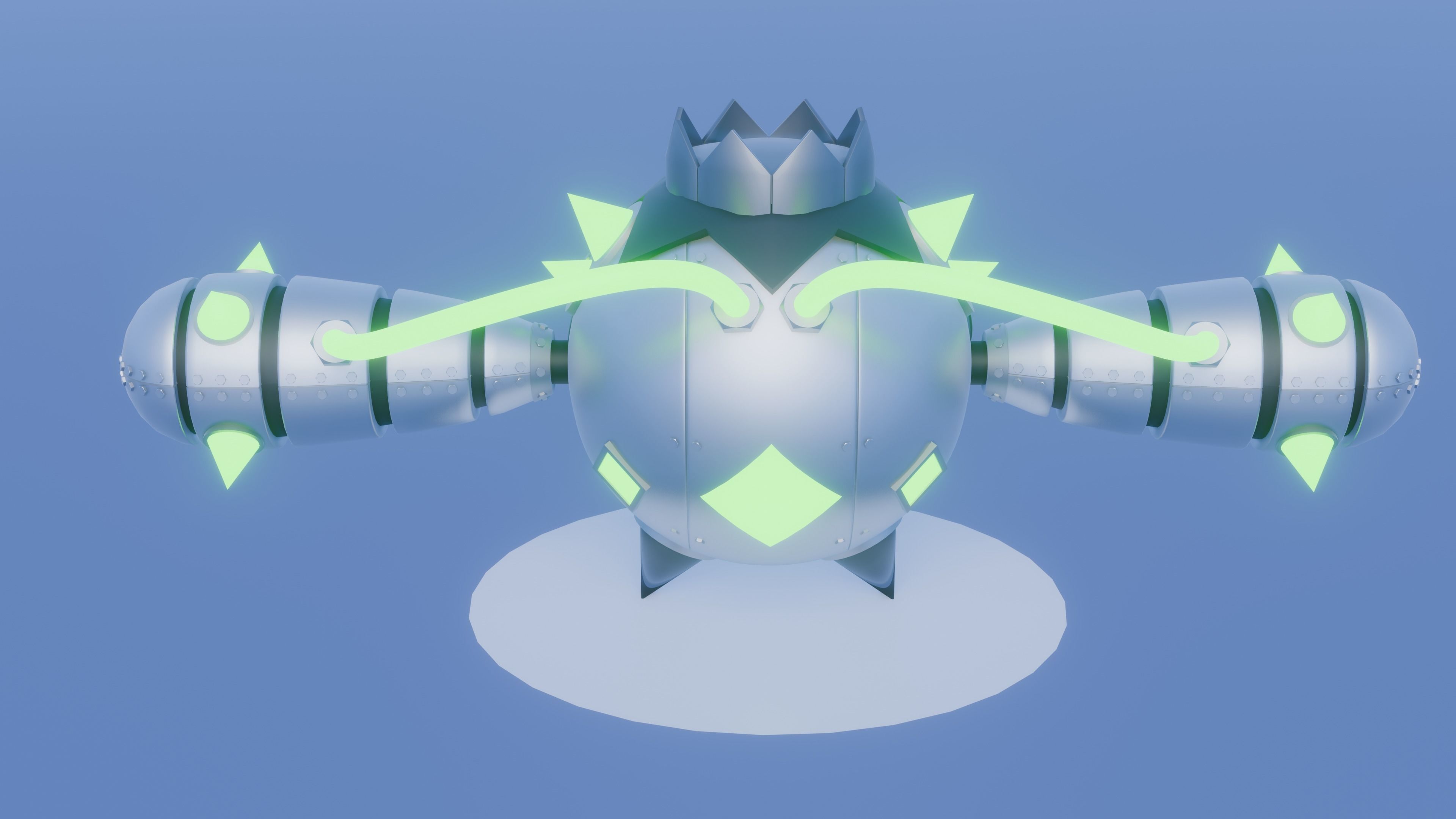Iron Spike - Robotic Cacnea and Shiny Version 3D model_10