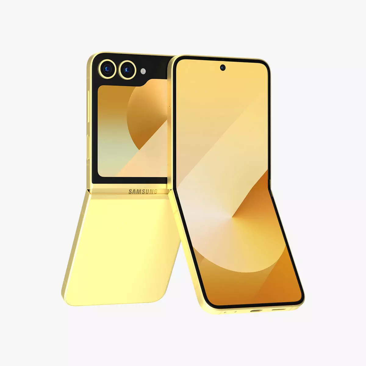 Samsung Galaxy Z Flip 6 Yellow Low-poly 3D model