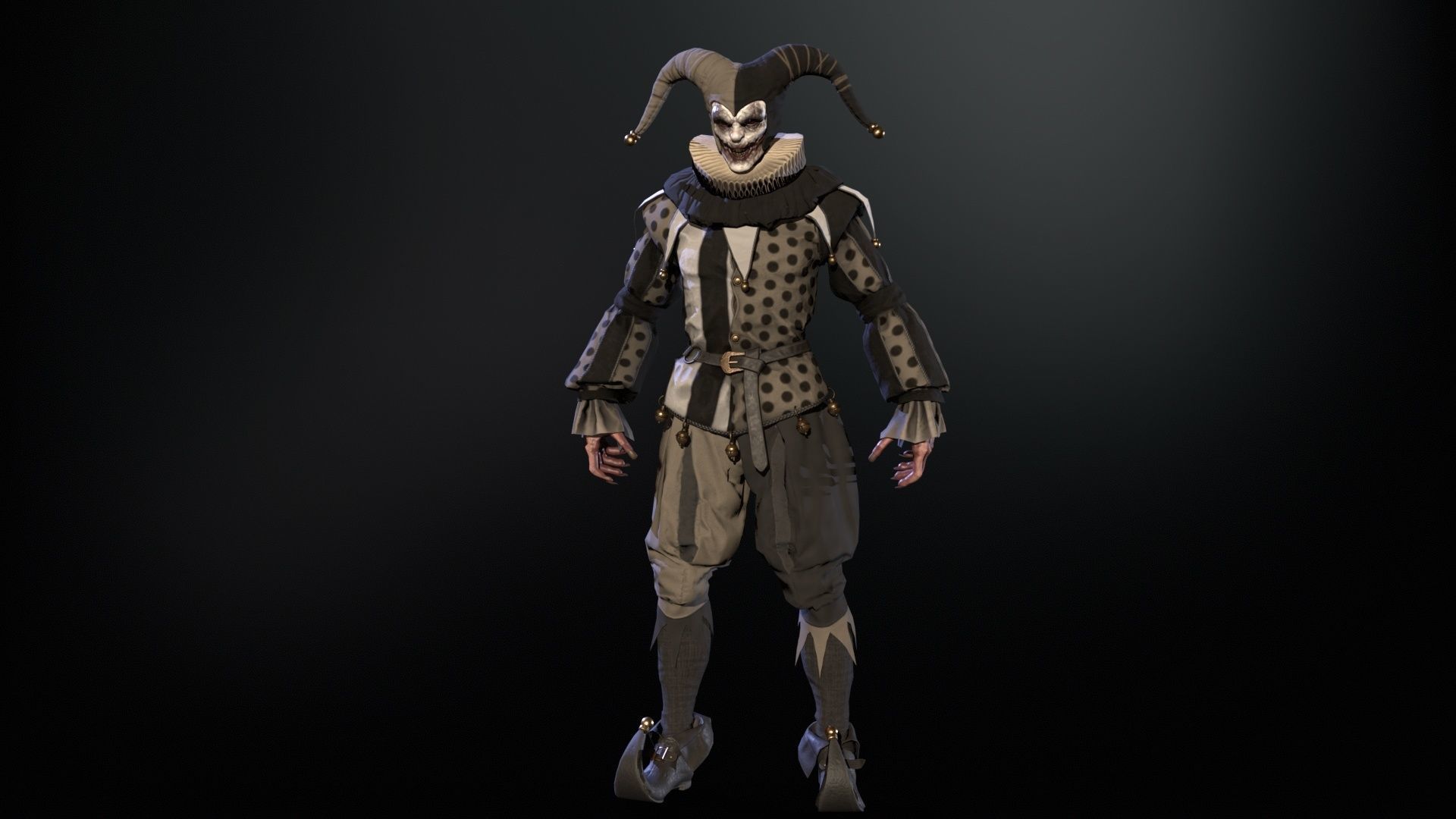 Clown Jester Low-poly 3D model_25
