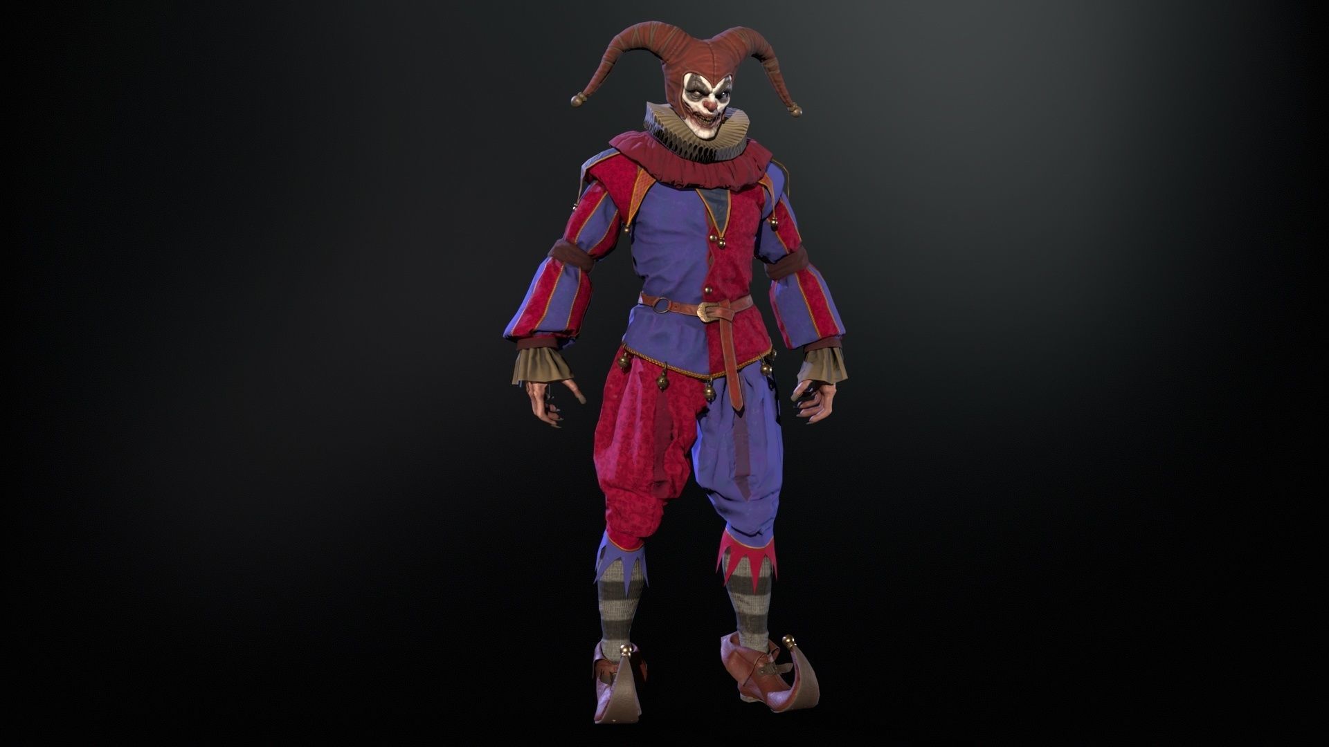 Clown Jester Low-poly 3D model_19