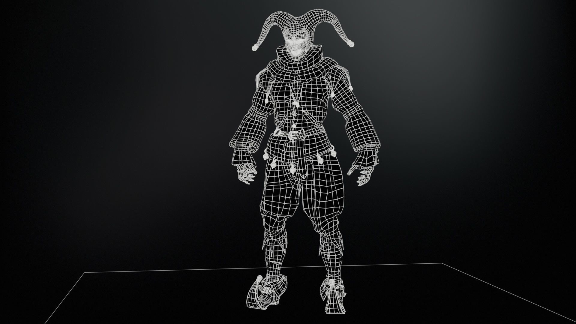 Clown Jester Low-poly 3D model_22