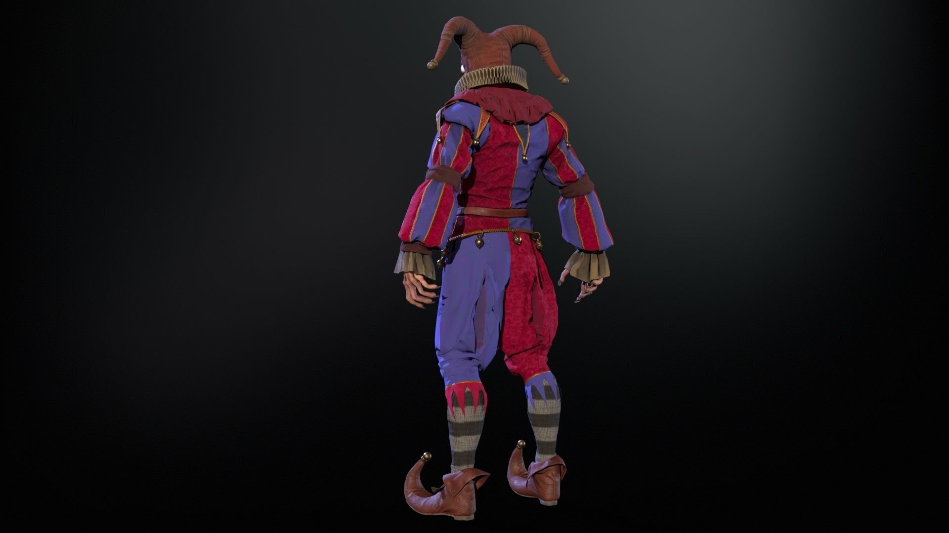 Clown Jester Low-poly 3D model_20