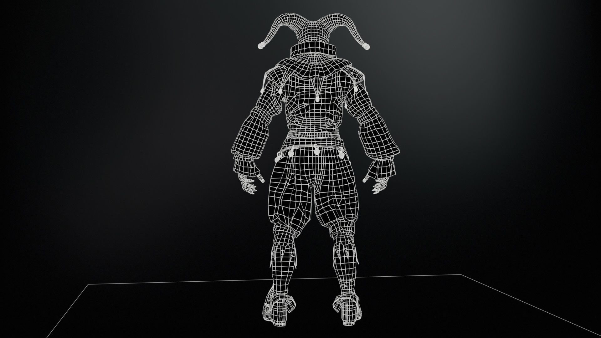 Clown Jester Low-poly 3D model_21