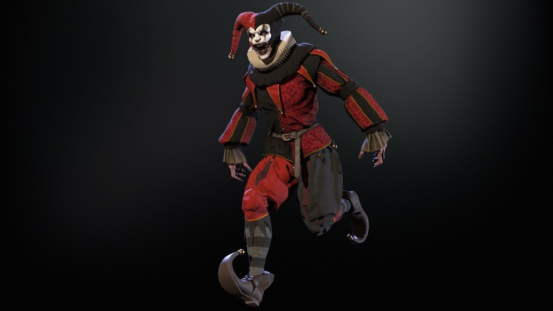 Clown Jester Low-poly 3D model_11