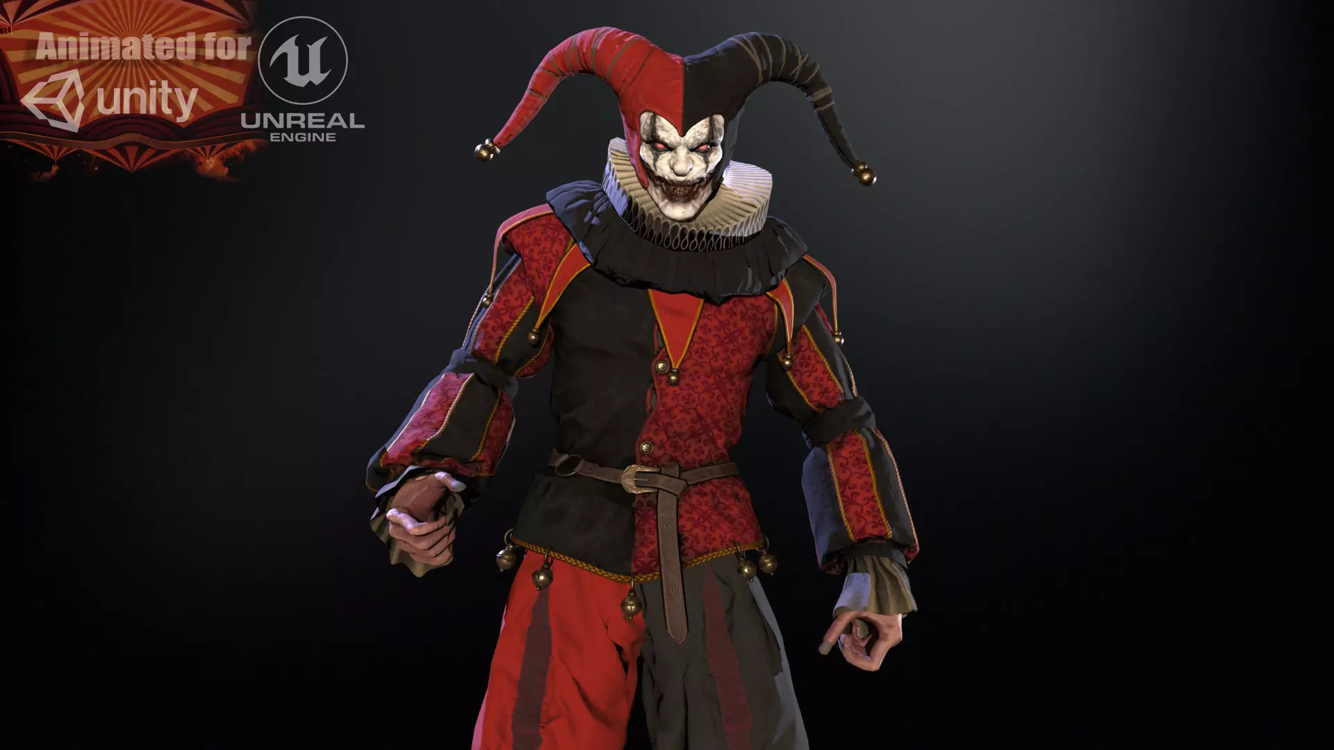 Clown Jester Low-poly 3D model_0