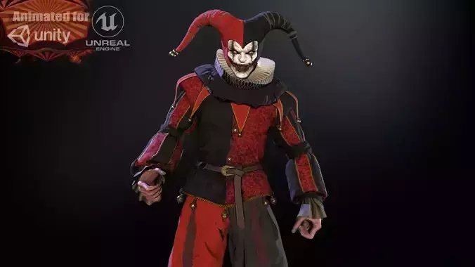 Clown Jester Low-poly 3D model