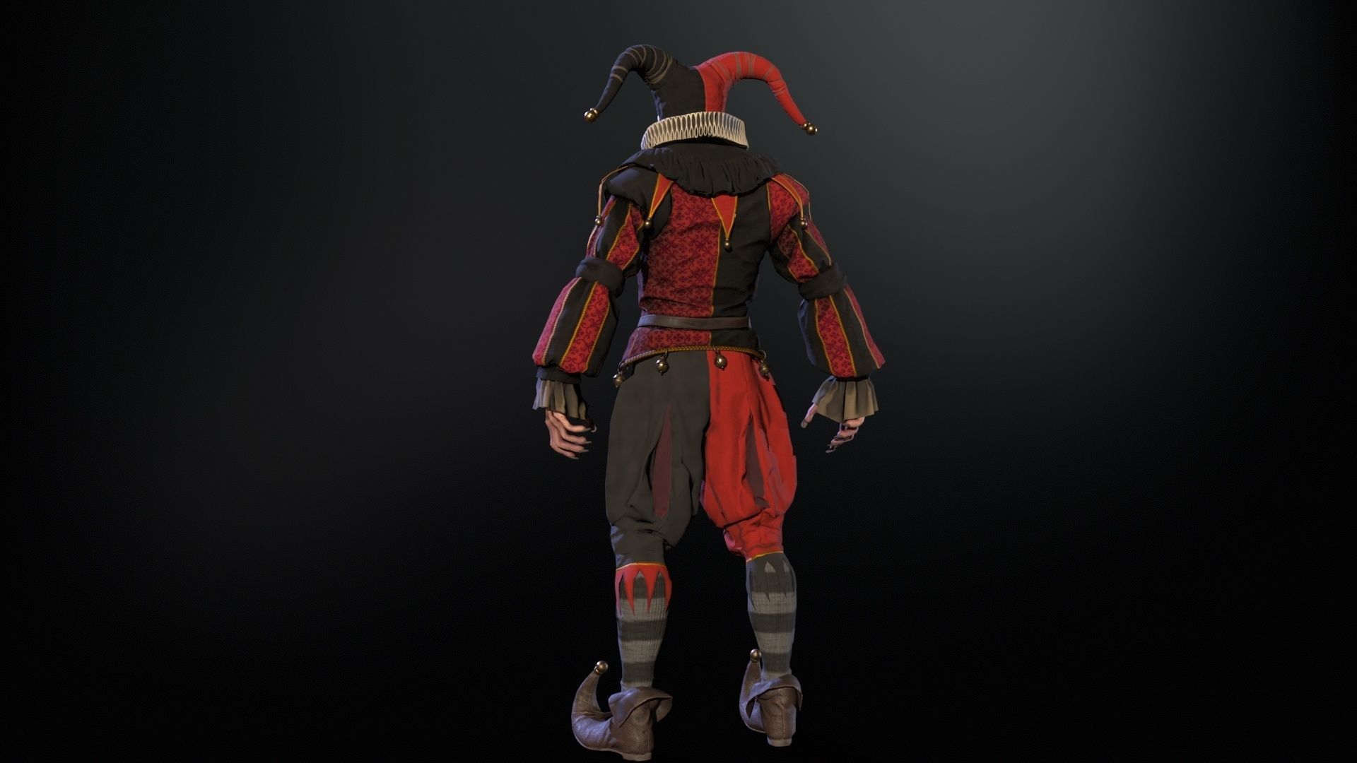 Clown Jester Low-poly 3D model_24