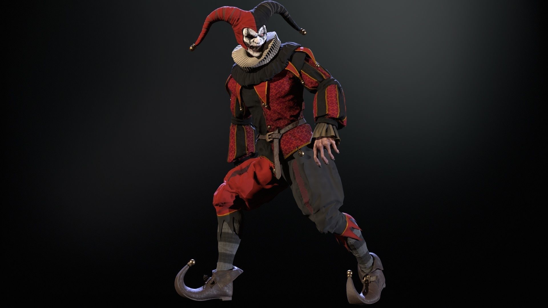 Clown Jester Low-poly 3D model_12