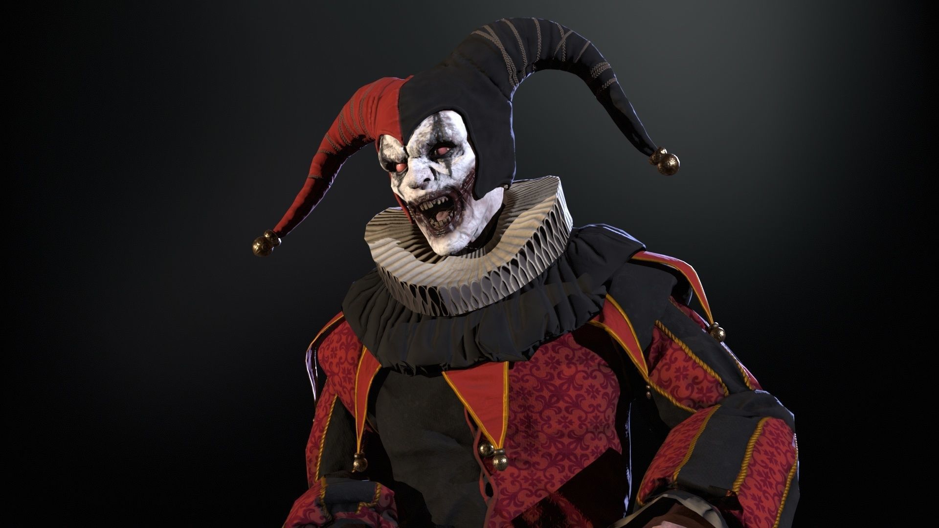 Clown Jester Low-poly 3D model_27