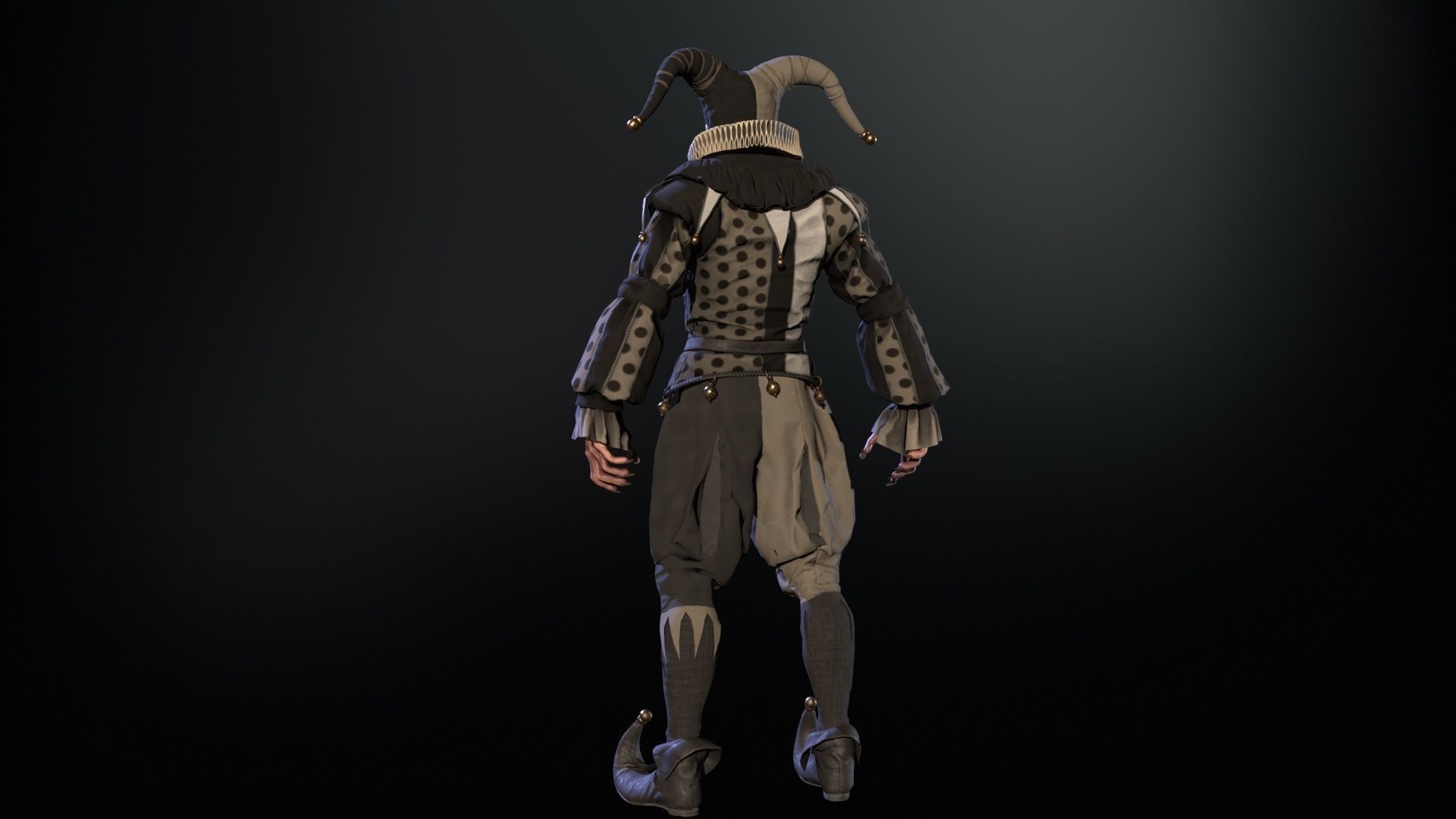 Clown Jester Low-poly 3D model_26