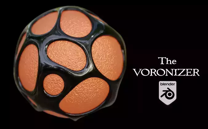 The Surface Voronizer - Geometry Nodes  shell from any mesh 3D model