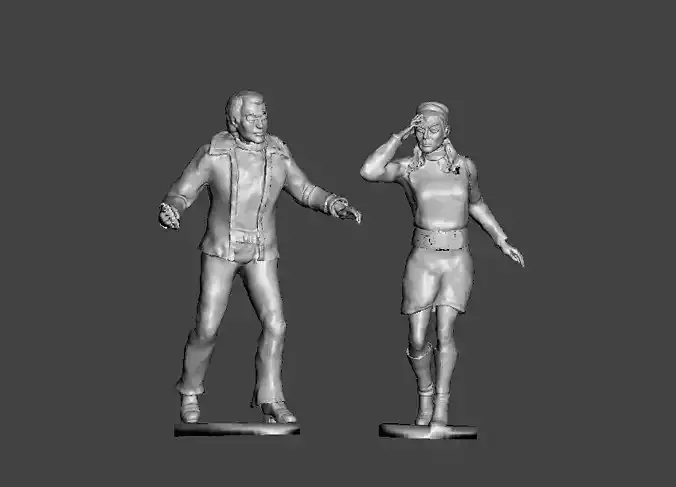 SPACE 1999 Tony Verdeschi and Maya toy figurines 3D print model