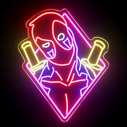 Deadpool Neon Sign 3D model