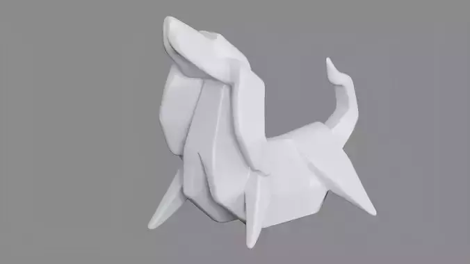Ceramic Origami Dog Decoration