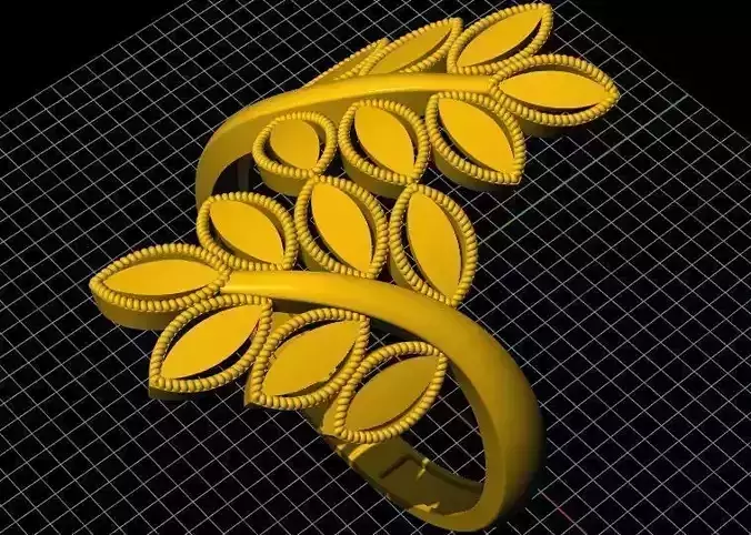 floral leaf ring 3dm file