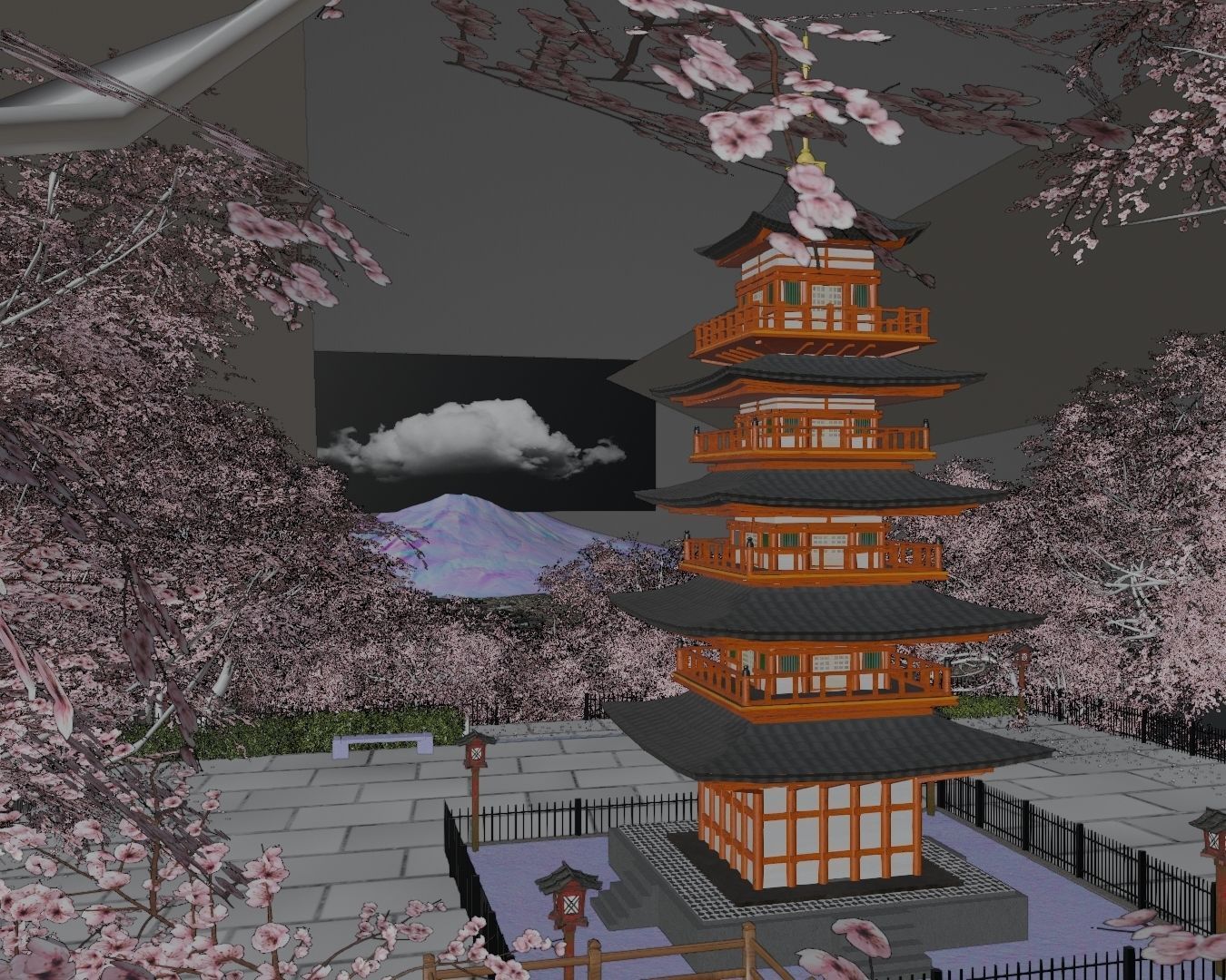 Arakurayama Sengen Park Japan 3d 3D model_6