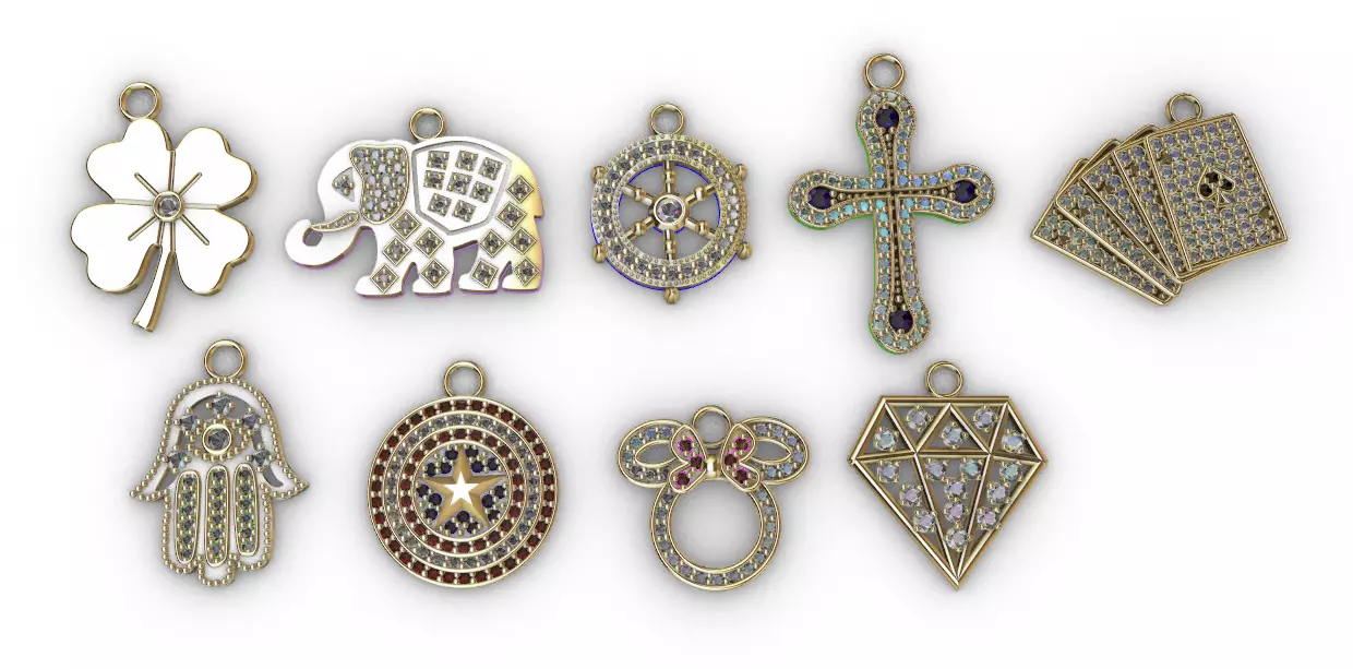 dijes- Colgantes paquete de 8 surtidos con 1 dije de regalo -v- 3D print model