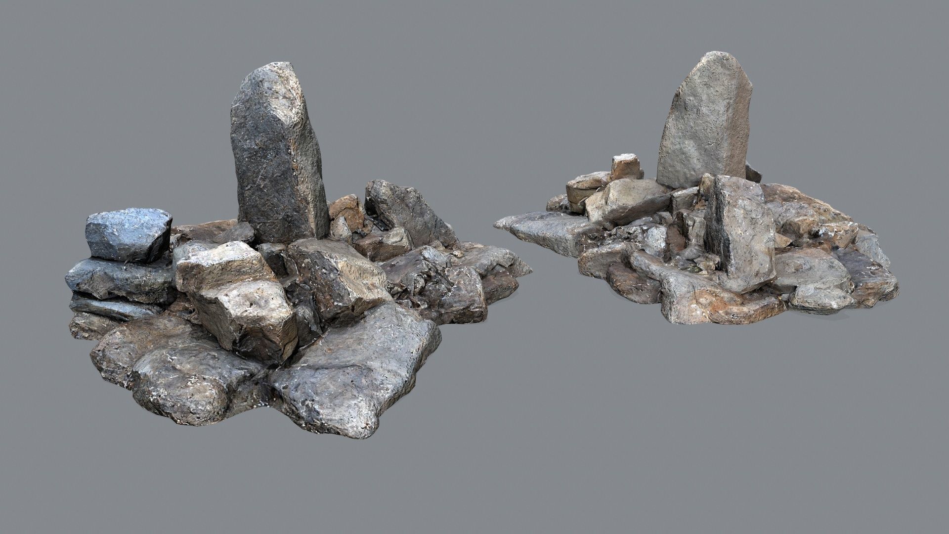 cliff rocks Low-poly 3D model_1