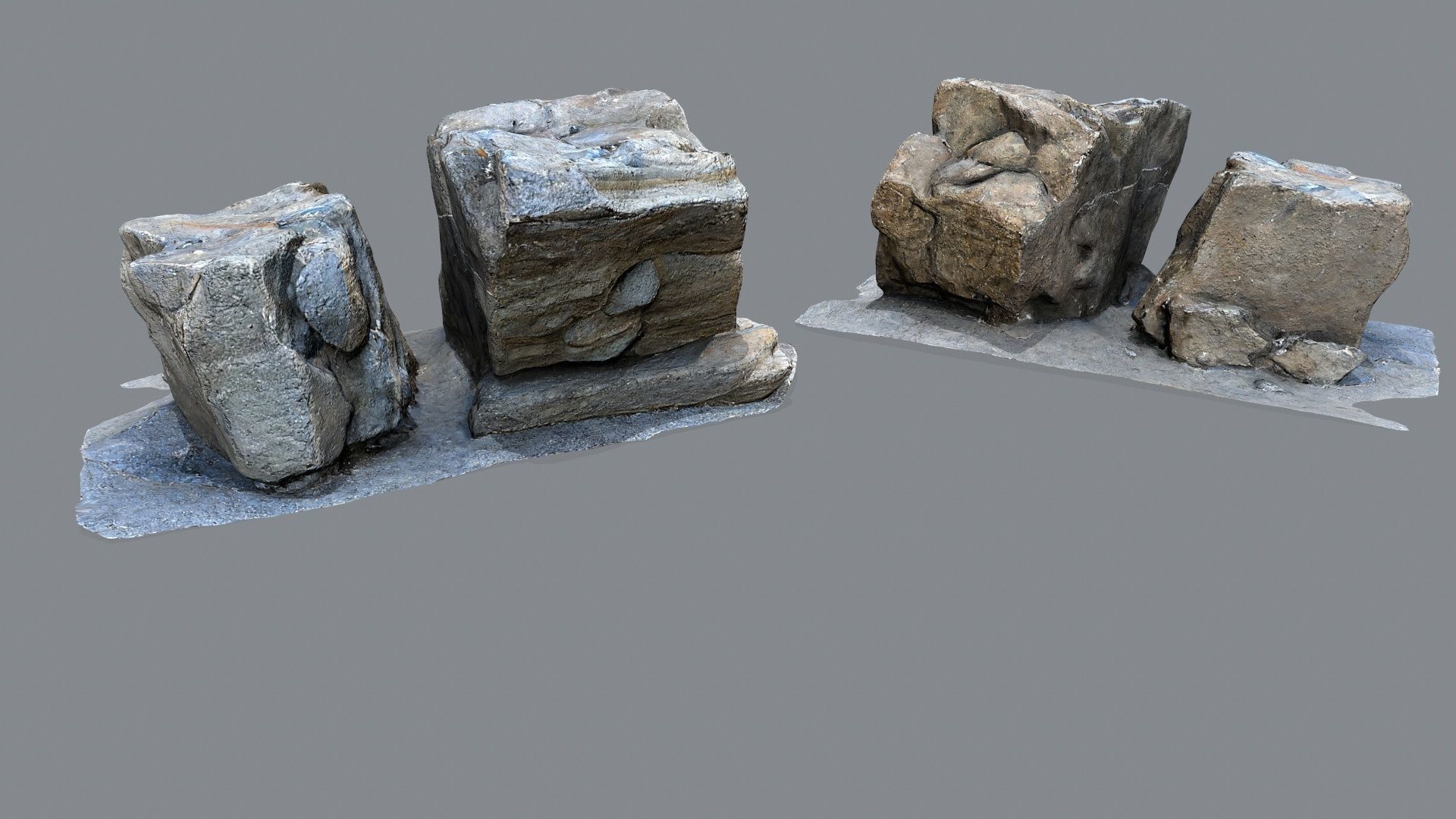 cliff rocks Low-poly 3D model_7