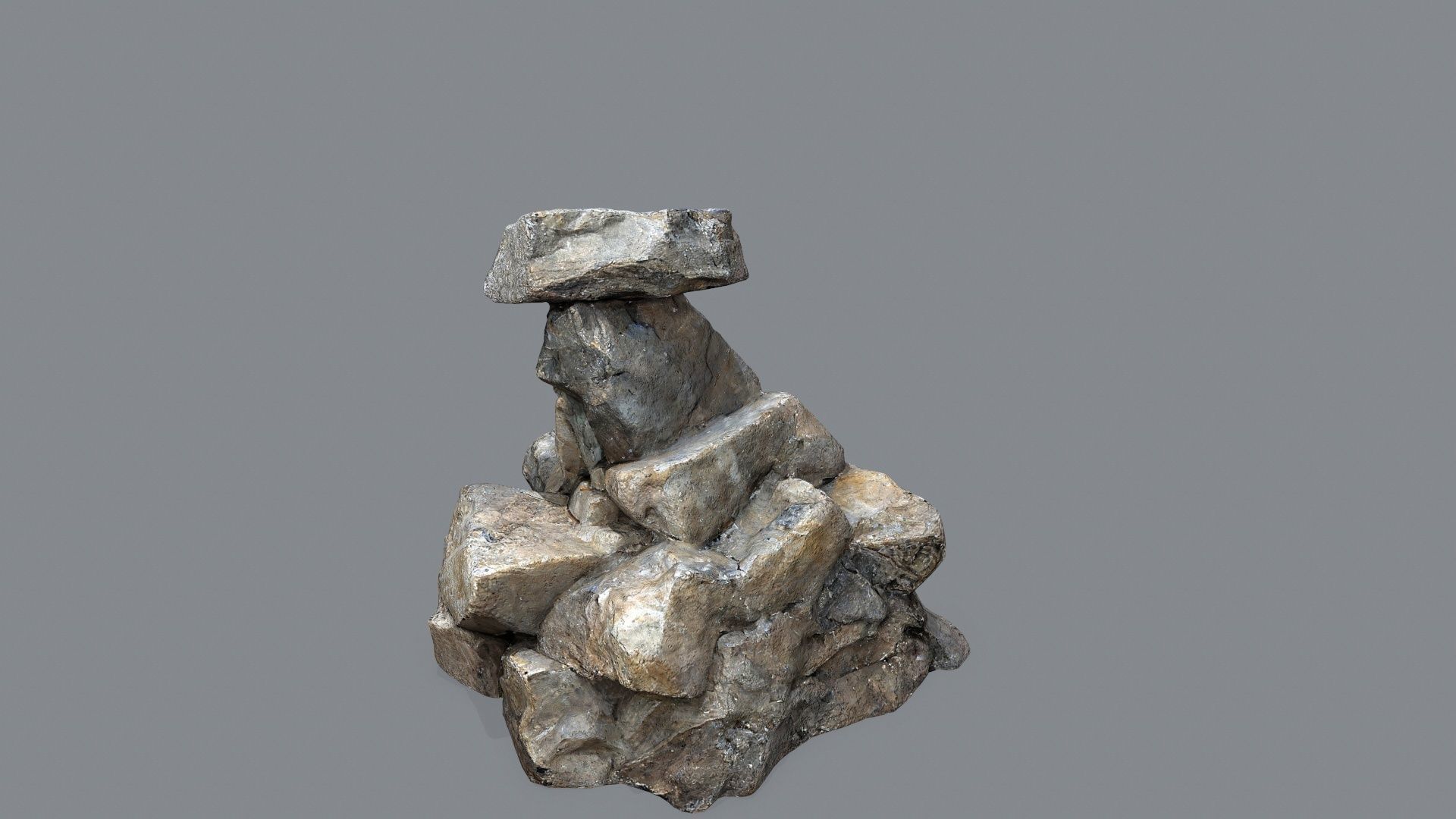 cliff rocks Low-poly 3D model_16