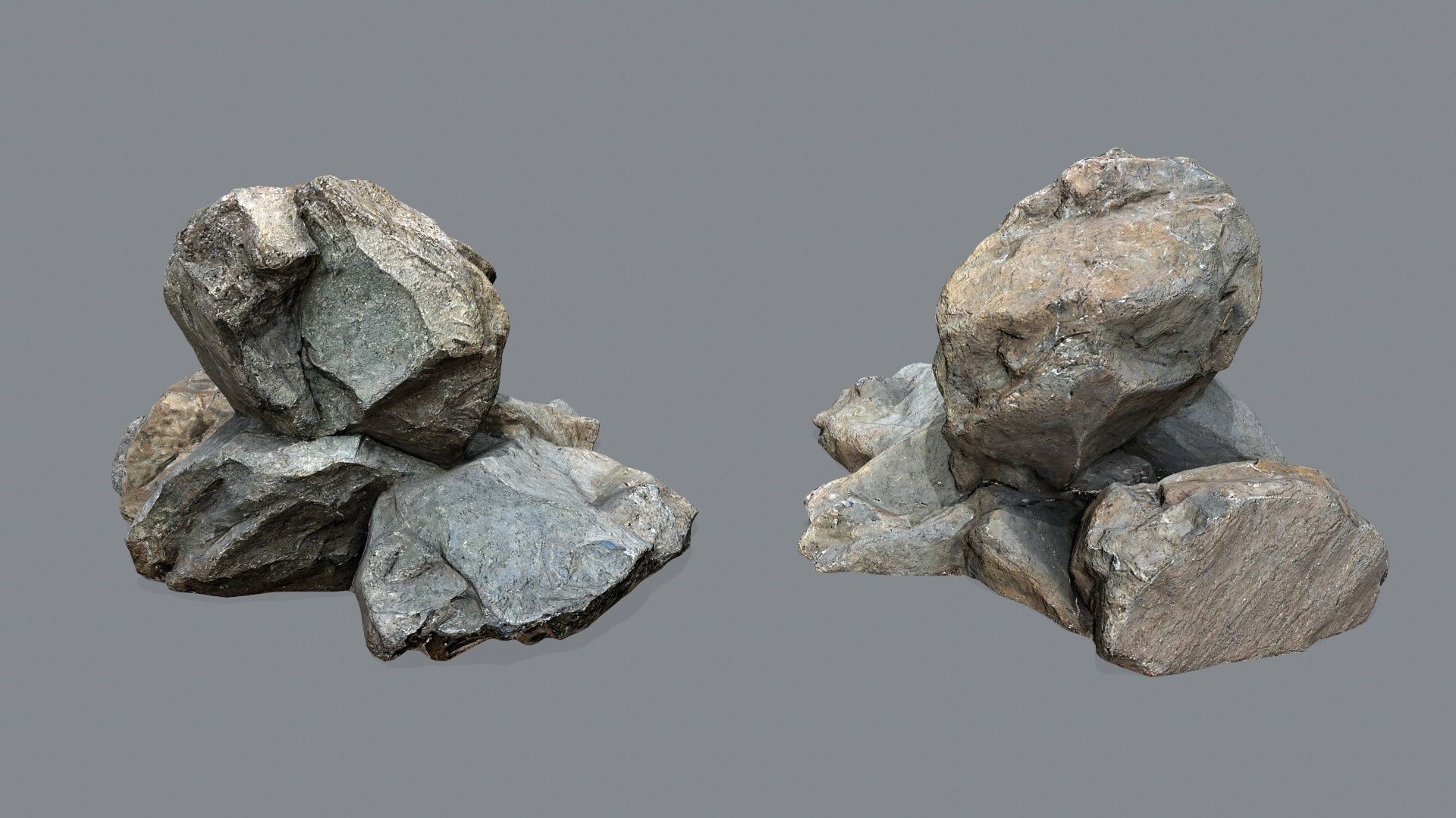 cliff rocks Low-poly 3D model_6