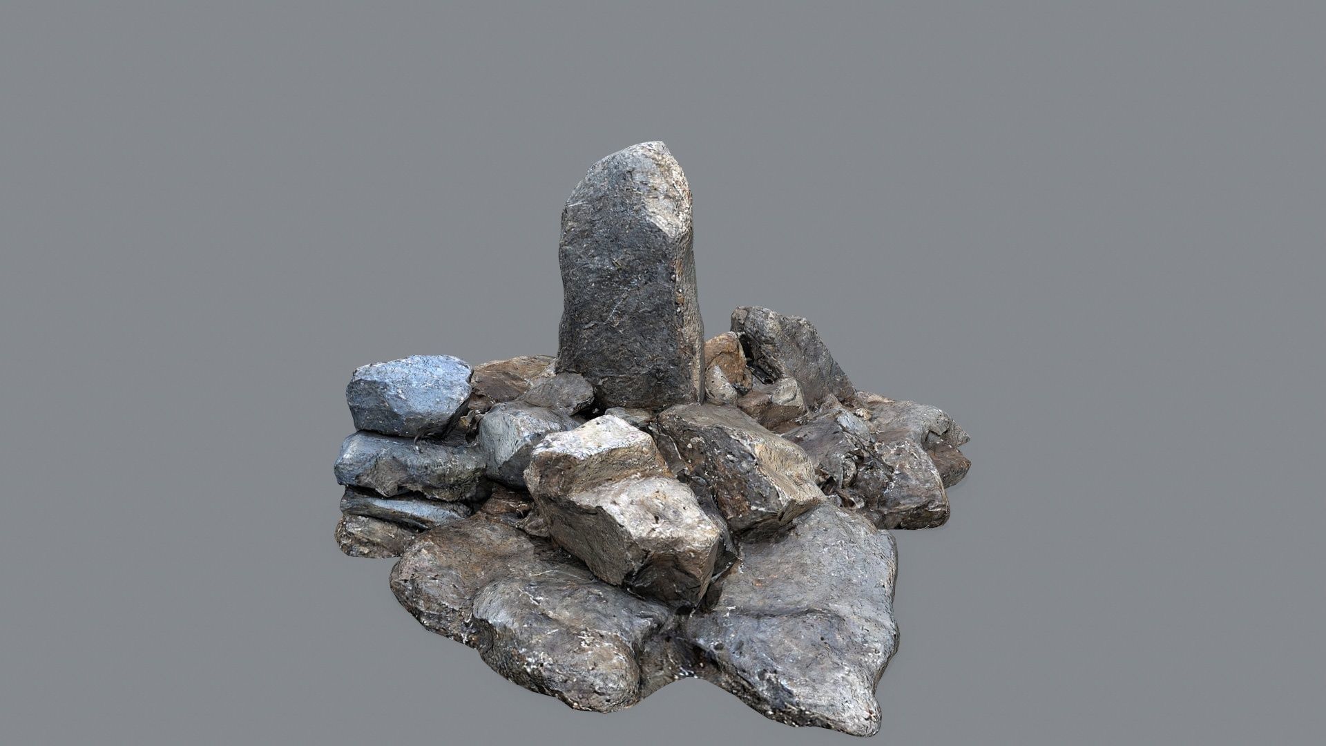 cliff rocks Low-poly 3D model_14