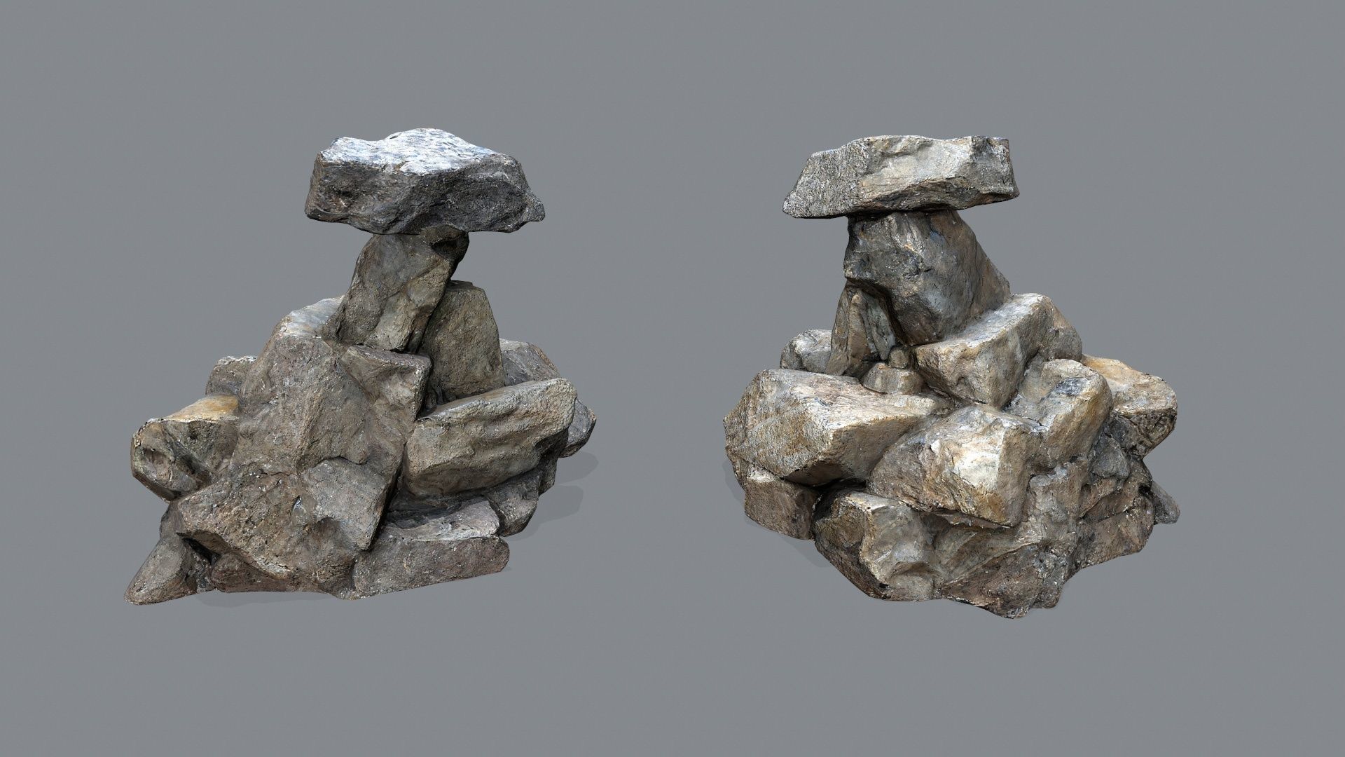 cliff rocks Low-poly 3D model_3