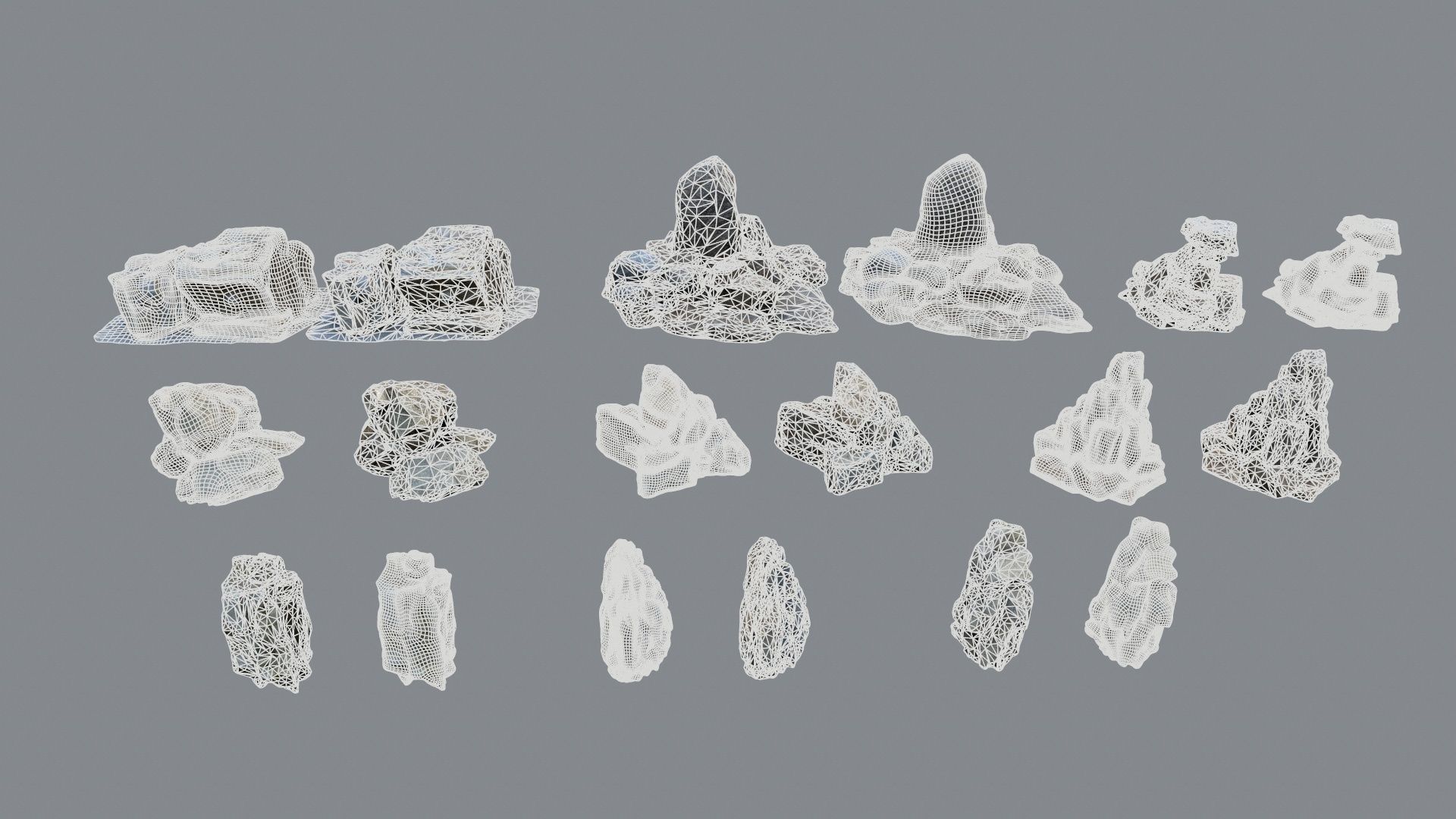 cliff rocks Low-poly 3D model_20