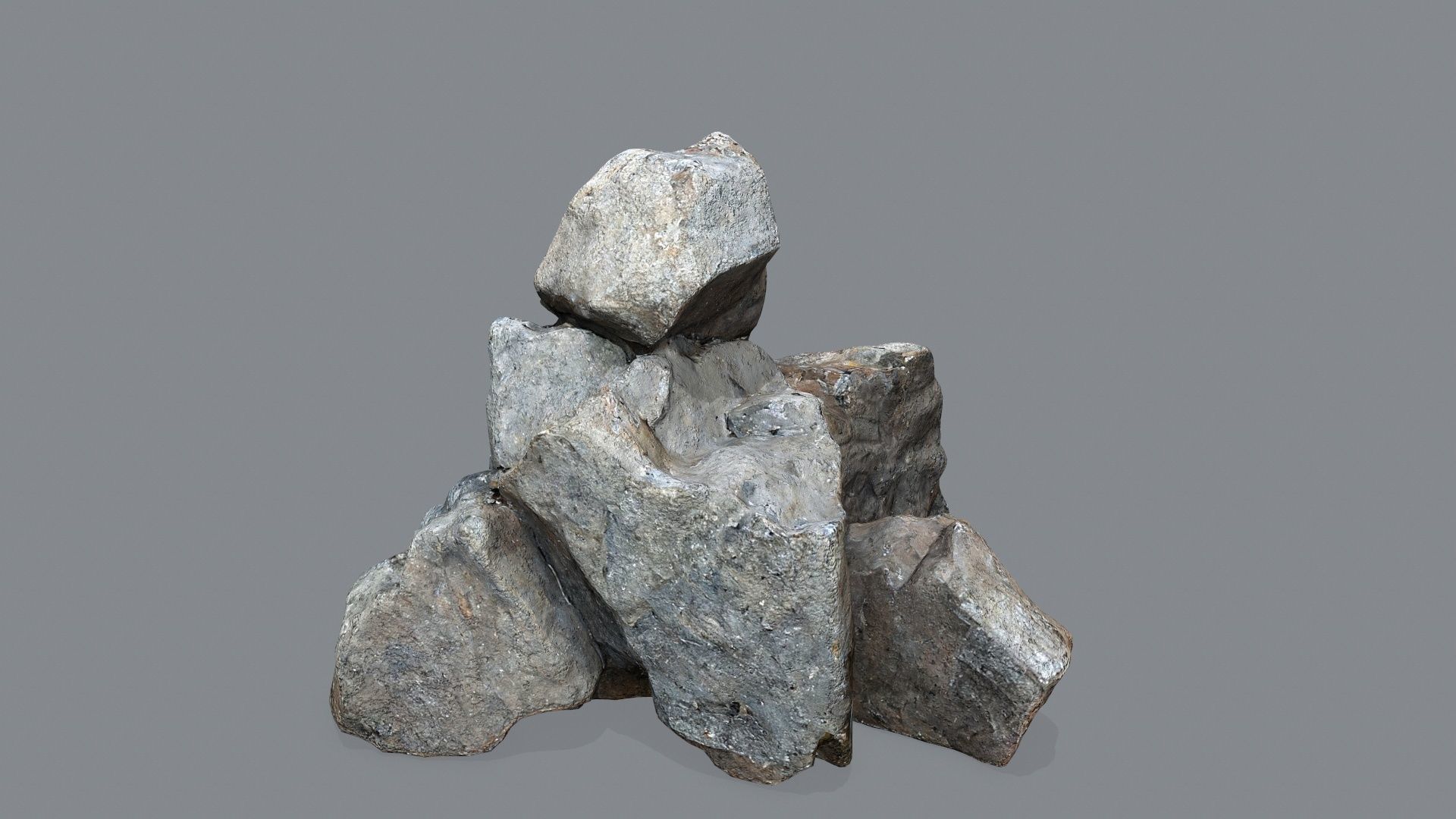 cliff rocks Low-poly 3D model_17