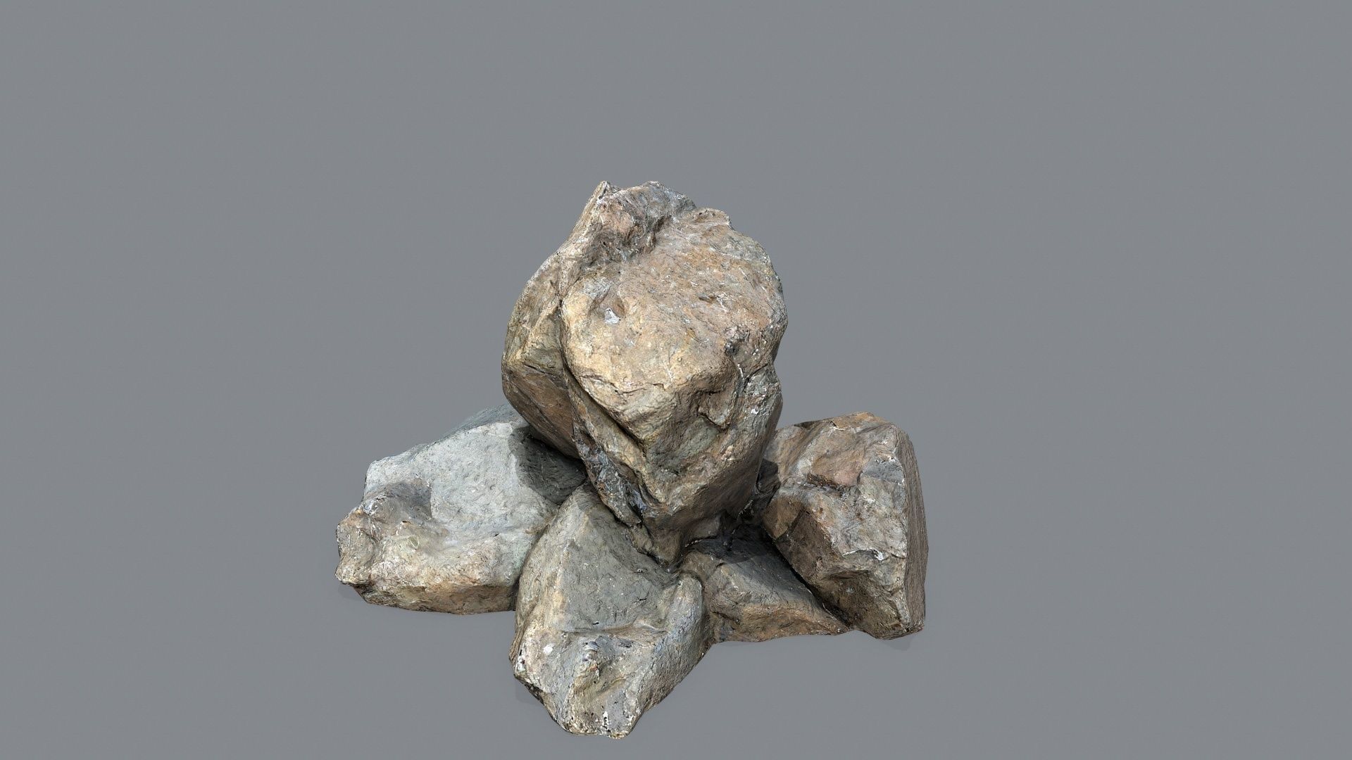 cliff rocks Low-poly 3D model_9