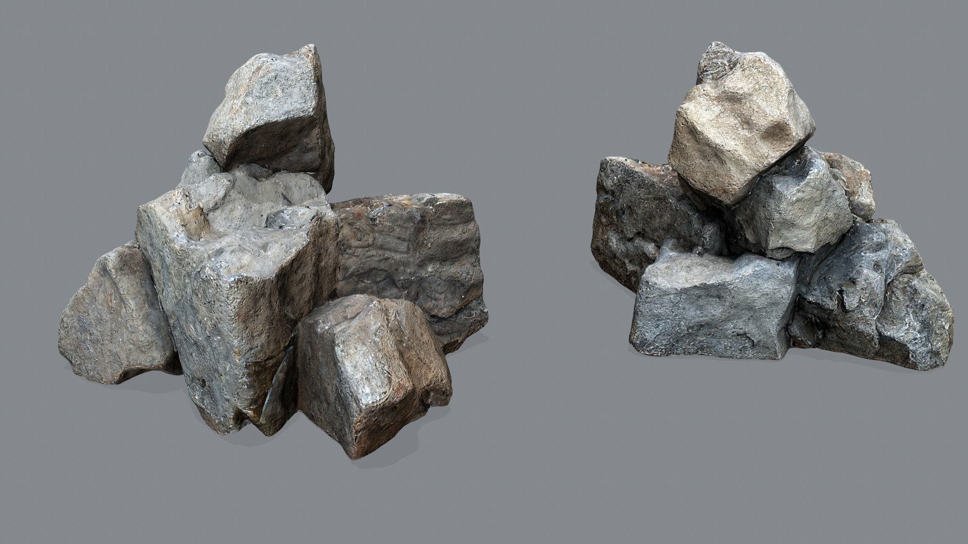 cliff rocks Low-poly 3D model_2