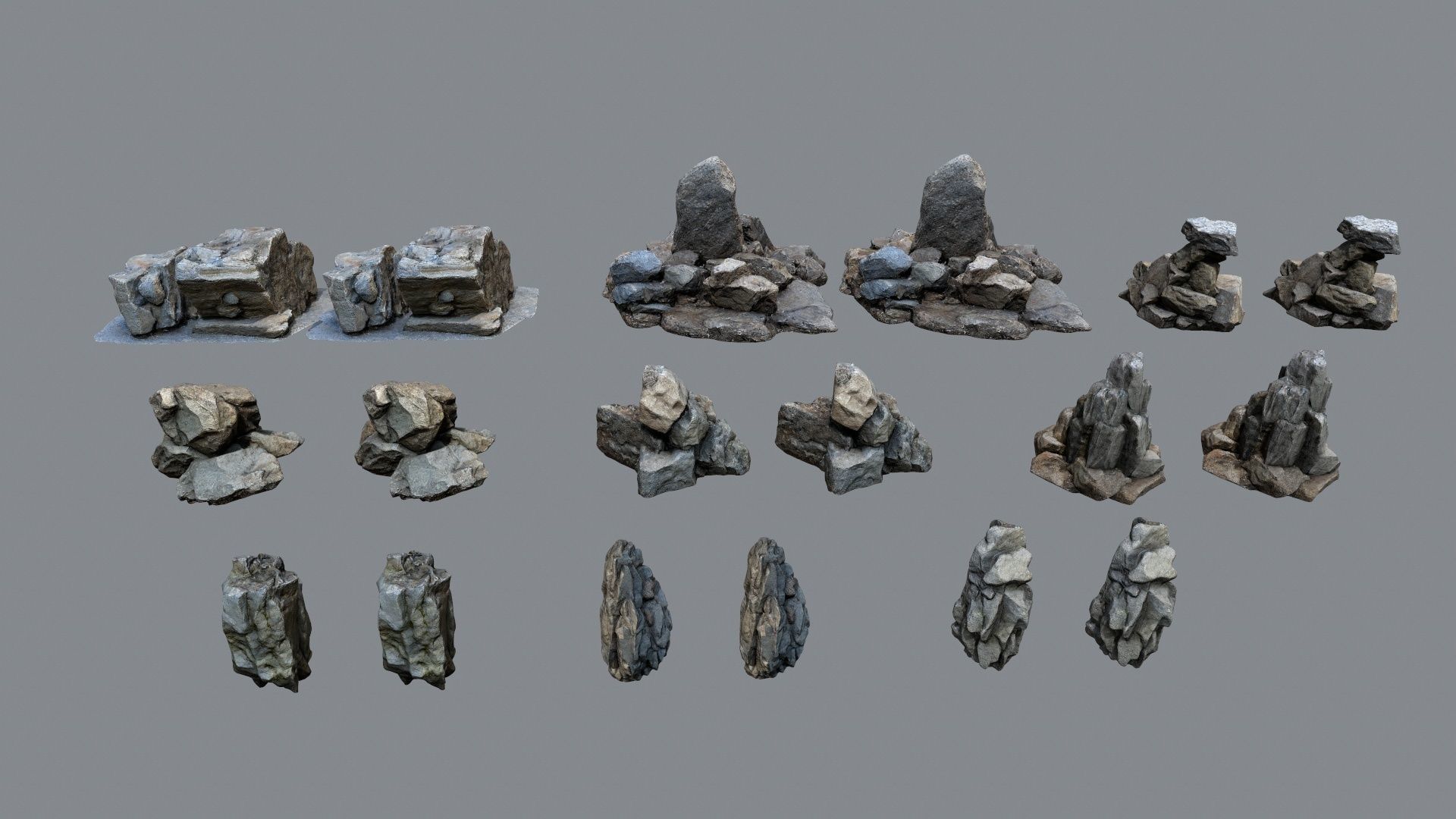 cliff rocks Low-poly 3D model_19