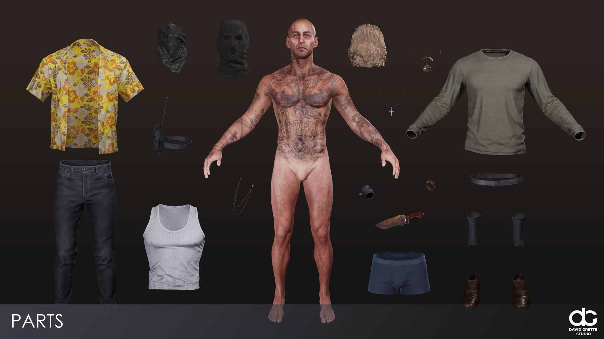 Adventure Character Christopher from Pack 1 Low-poly 3D model_8
