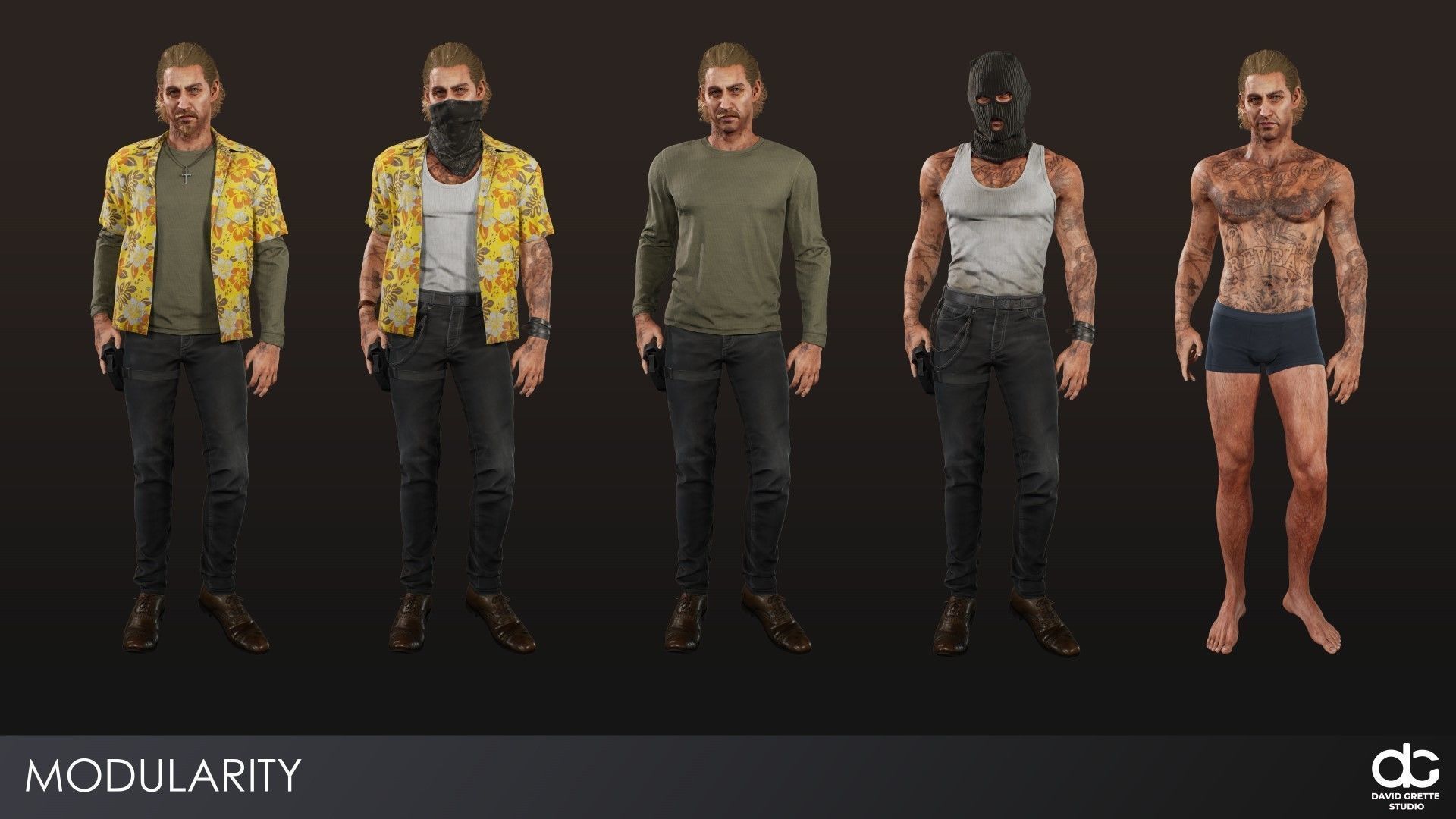 Adventure Character Christopher from Pack 1 Low-poly 3D model_6