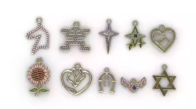 dijes- Colgantes paquete de 10 surtidos -v-