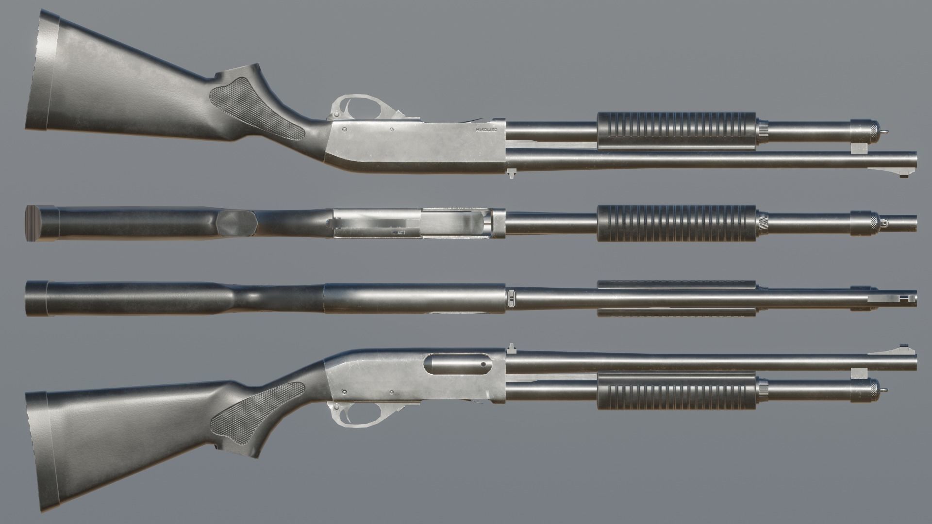 Remington Model 870 Free low-poly 3D model_3