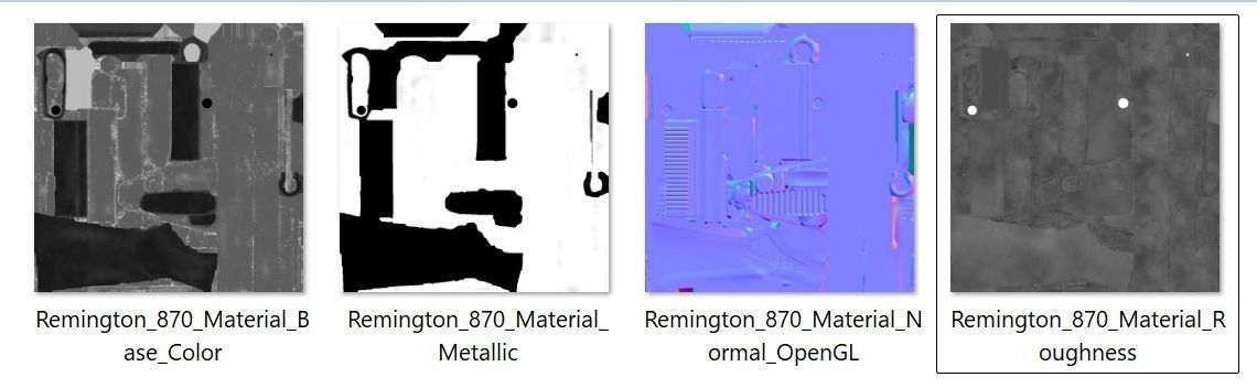 Remington Model 870 Free low-poly 3D model_8