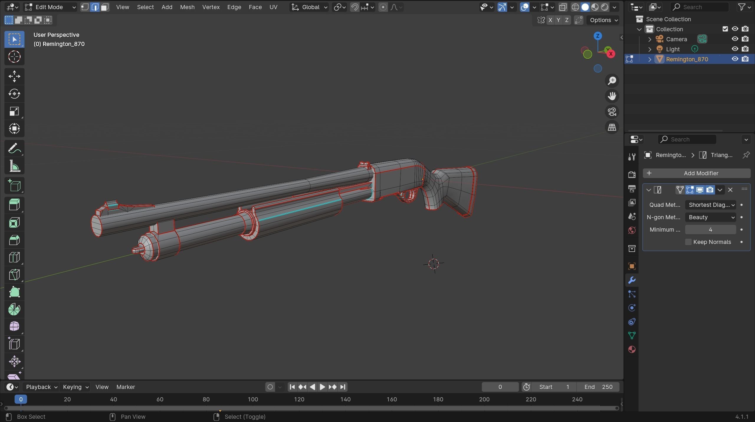 Remington Model 870 Free low-poly 3D model_6