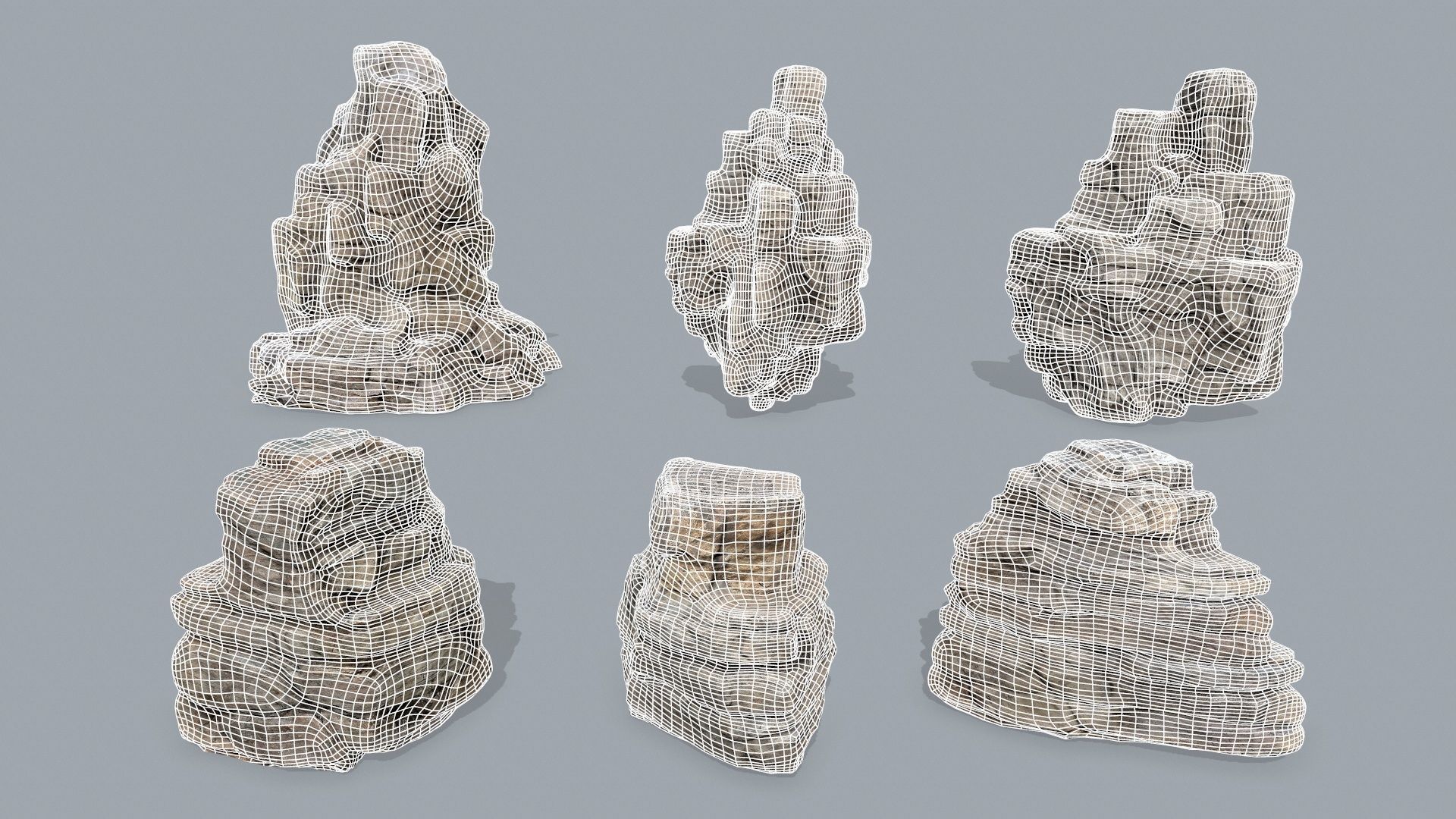 desert rocks Low-poly 3D model_17