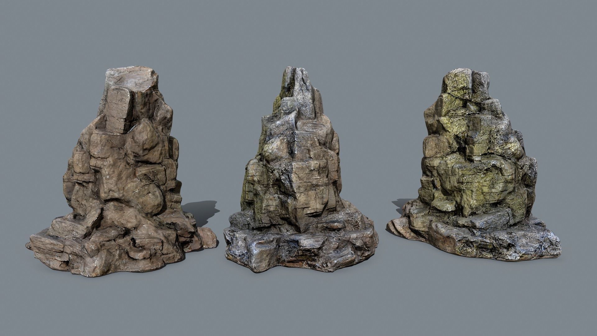 desert rocks Low-poly 3D model_4