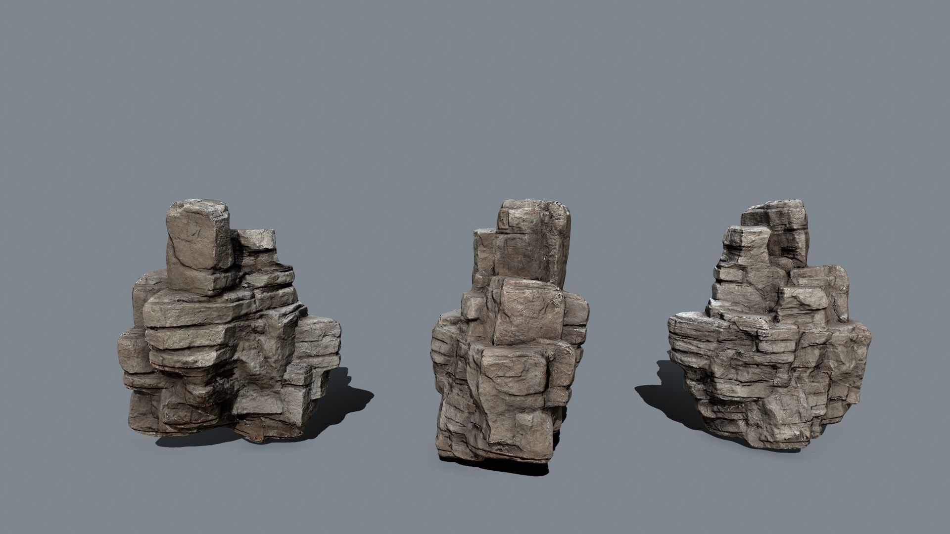 desert rocks Low-poly 3D model_2