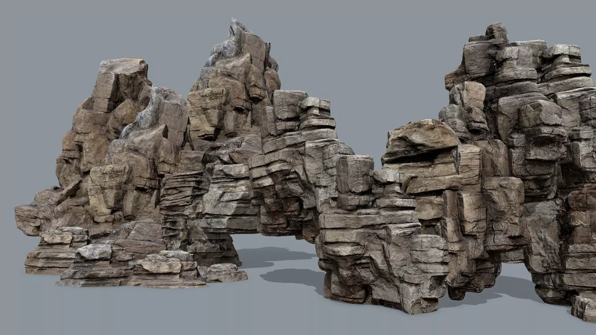 desert rocks Low-poly 3D model_0