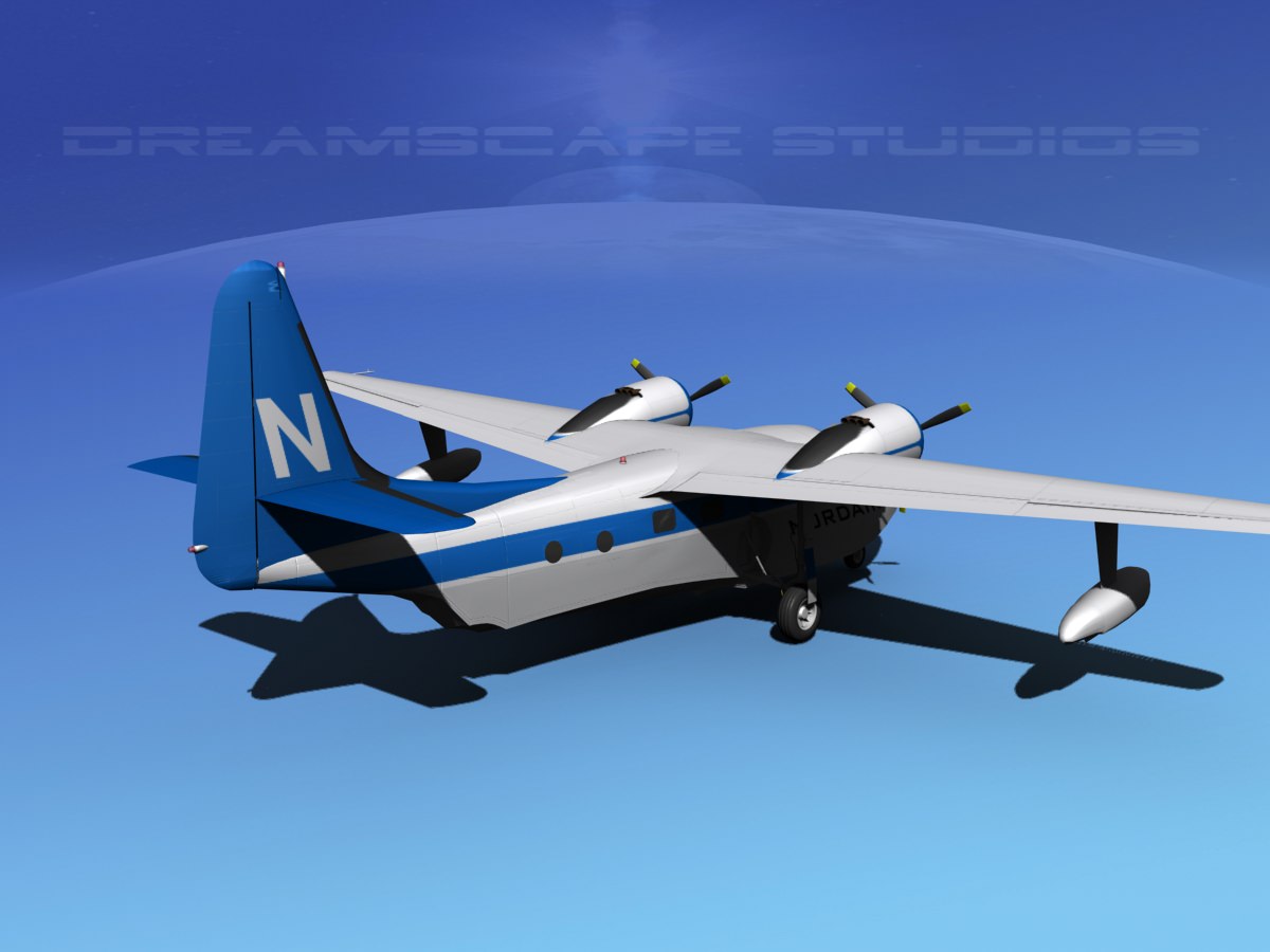 Grumman G-73 Mallard Nordair 3D model_5
