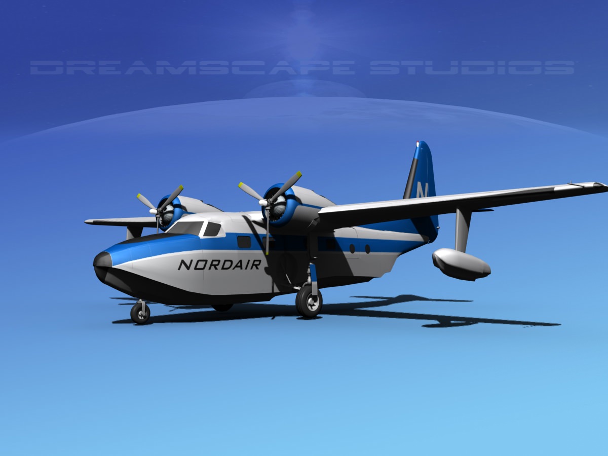 Grumman G-73 Mallard Nordair 3D model_1