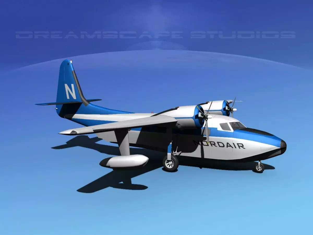 Grumman G-73 Mallard Nordair 3D model_0