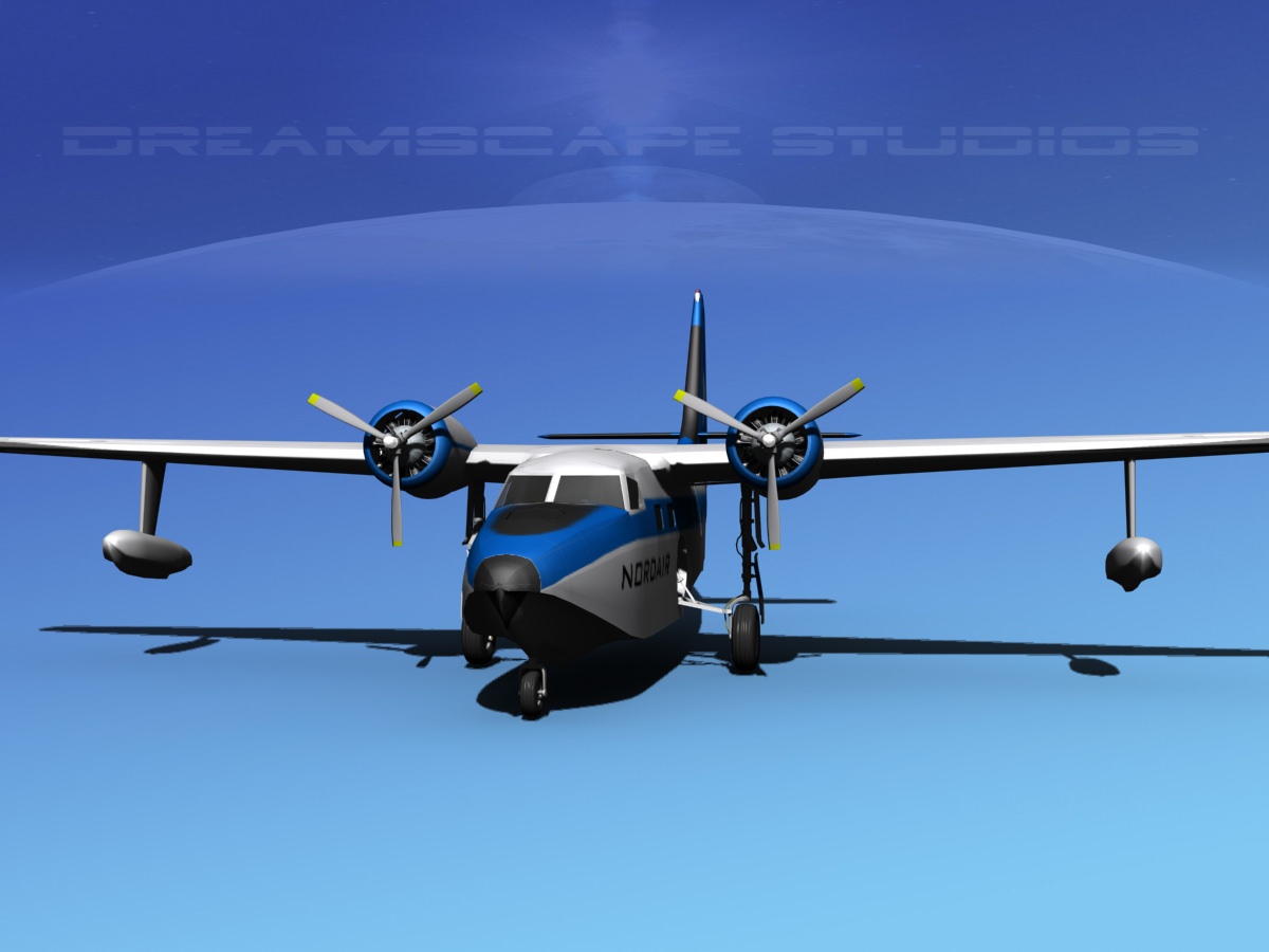 Grumman G-73 Mallard Nordair 3D model_2