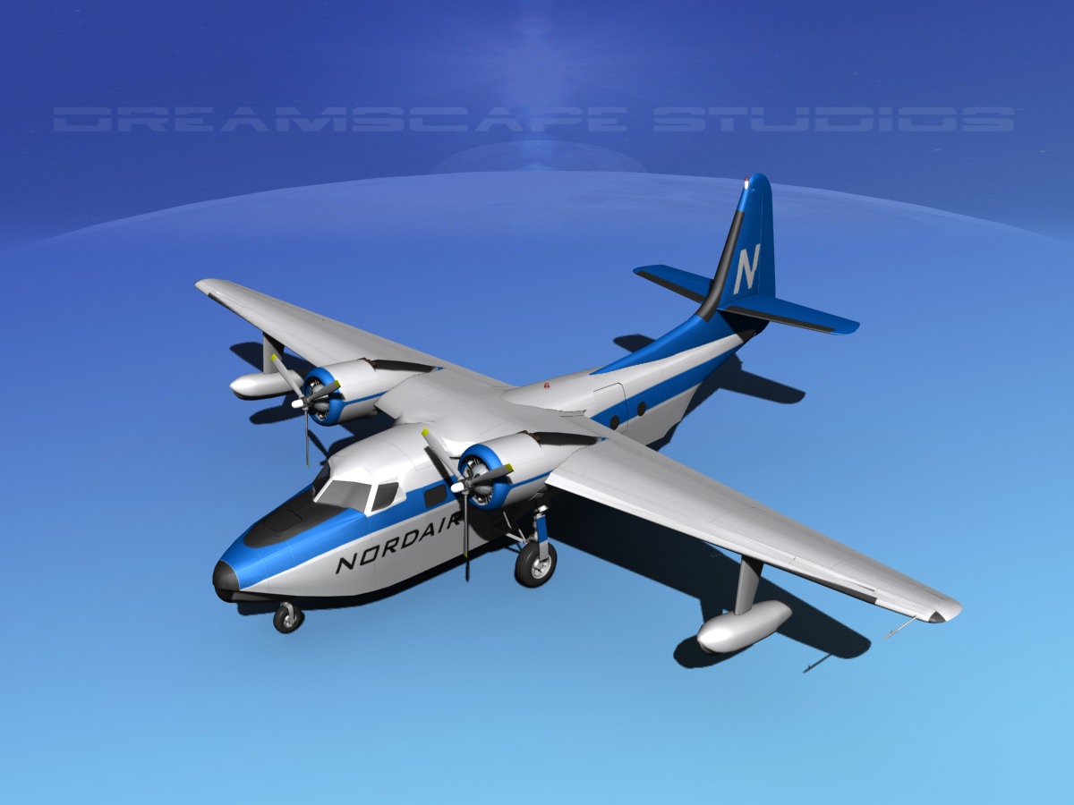Grumman G-73 Mallard Nordair 3D model_9